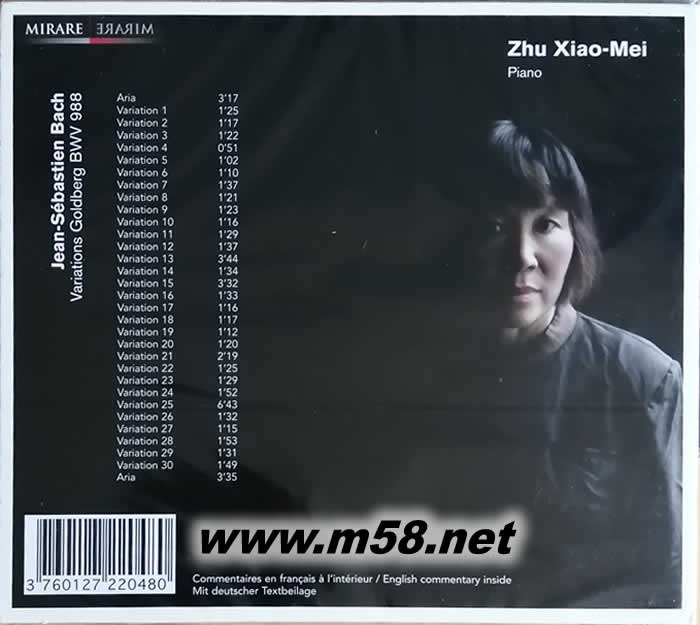 巴赫 歌德堡變奏曲 BACH VARIATIONS GOLDBERG專輯背面圖片