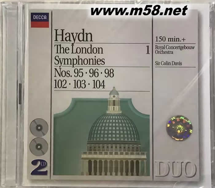HAYDN 海頓 NOS. 95 96 98 102 103 104 白色封面雙CD專輯正面圖片