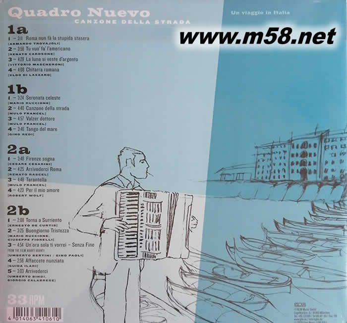 Canzone Della Strada 情系地中海 雙黑膠專輯背面圖片