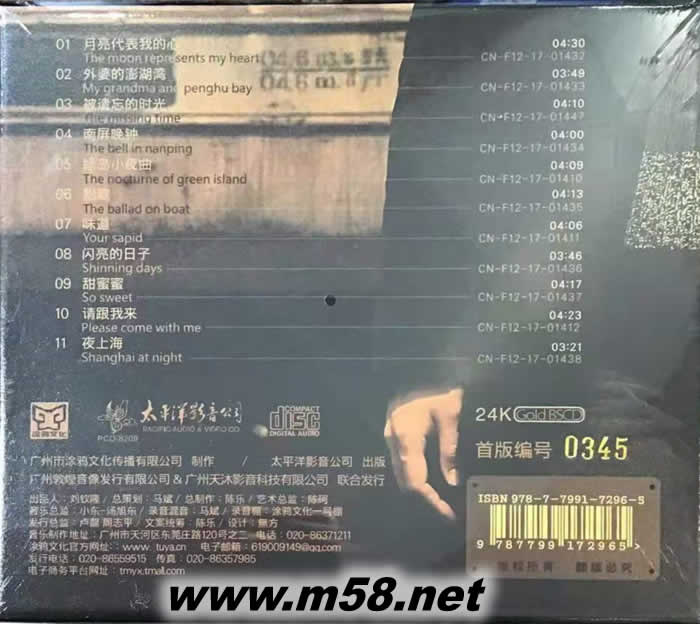 閃亮的日子 15周年 24K金碟 GOLD CD 純金碟專輯背面圖片