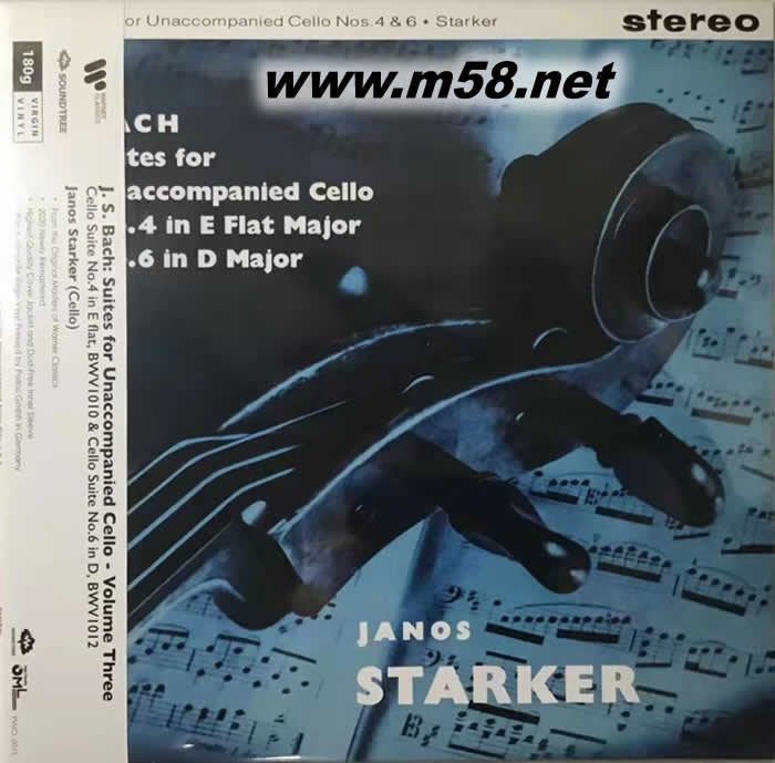 巴赫 大提琴組曲 第三集 BACH SUITES FOR UNACCOMPANIED CELLO 黑膠專輯正面圖片