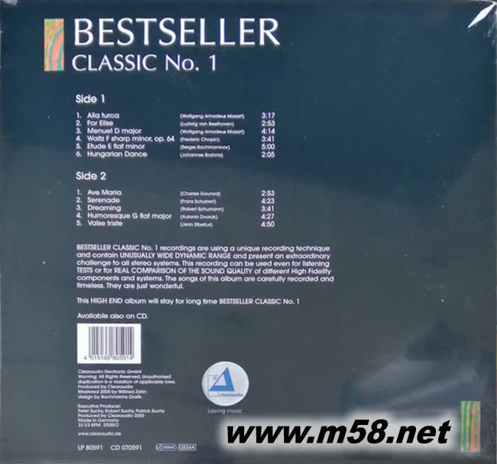 BESTSELLER CLASSIC NO.1 大針板 黑膠專輯背面圖片