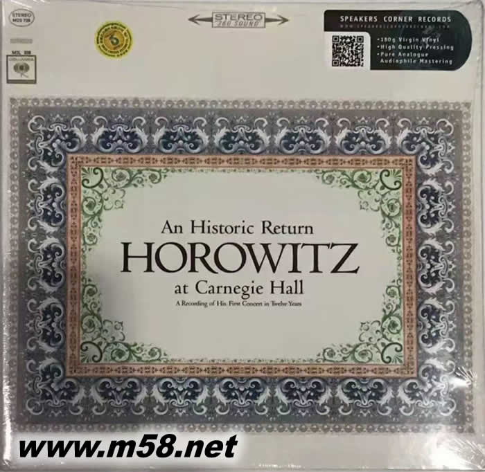 Horowitz AT CARNEGIE HALL 黑膠專輯正面圖片