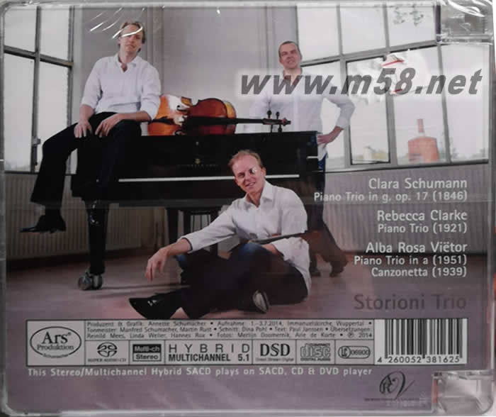 KLAVIERTRIOS PIANO TRIOS 鋼琴、小提琴、大提琴三重奏 SACD專輯背面圖片