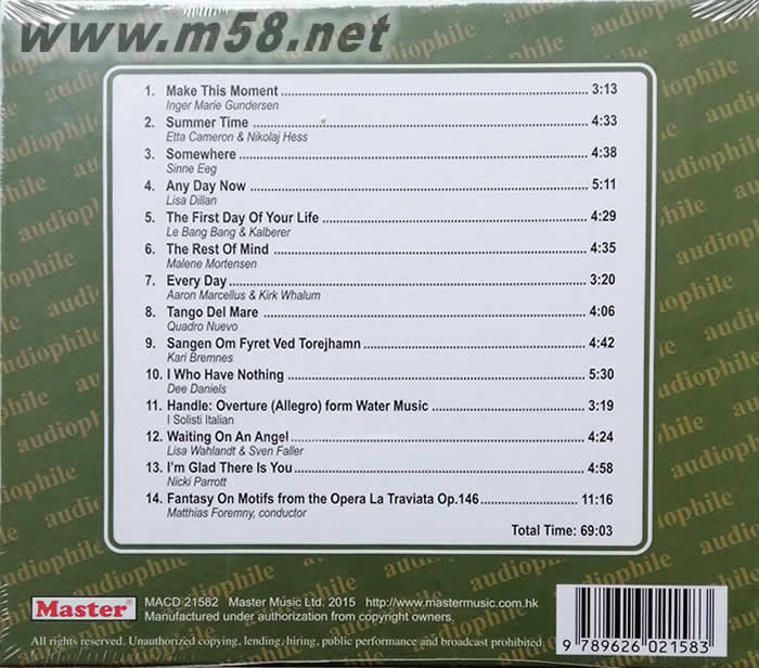 明達頂級發燒精選 MASTER SUPERIOR 2015專輯背面圖片