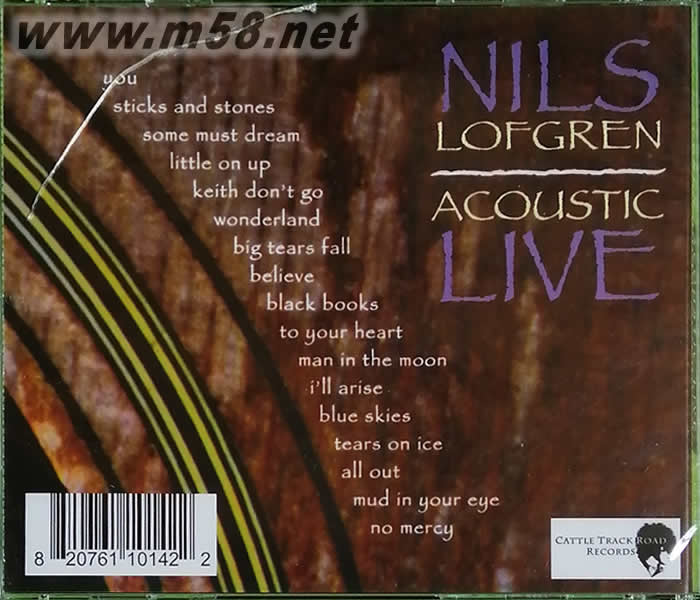 尼爾斯洛夫格林 現場音樂會Acoustic Live專輯背面圖片