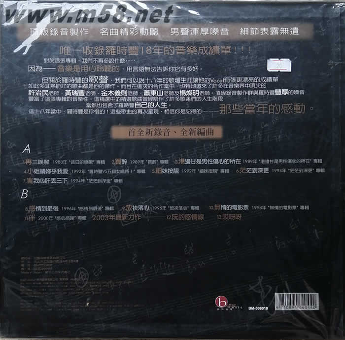 唱歌的人 臺語精選+新歌 黑膠專輯背面圖片