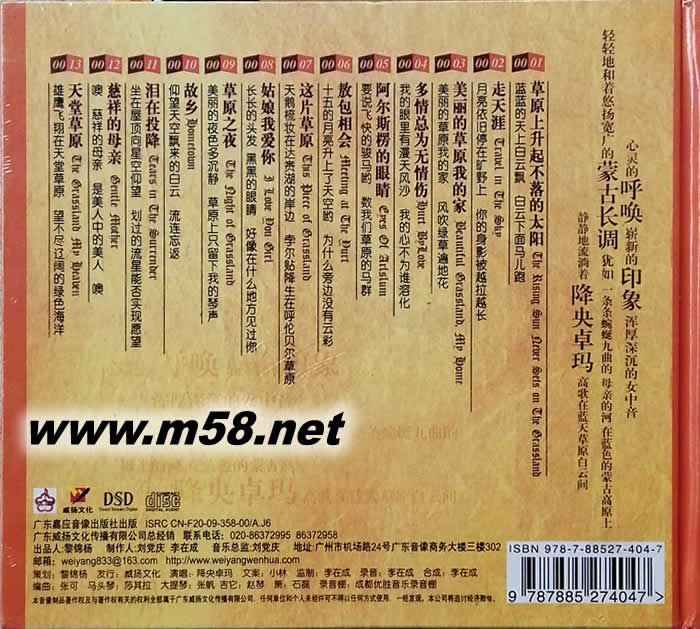 金色的輝煌專輯背面圖片