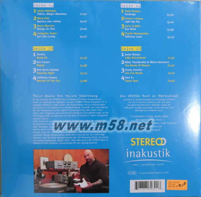 金耳朵 精中之最 Die Stereo Best Of 180g 45RPM LP 黑膠 (藍色封面)專輯背面圖片