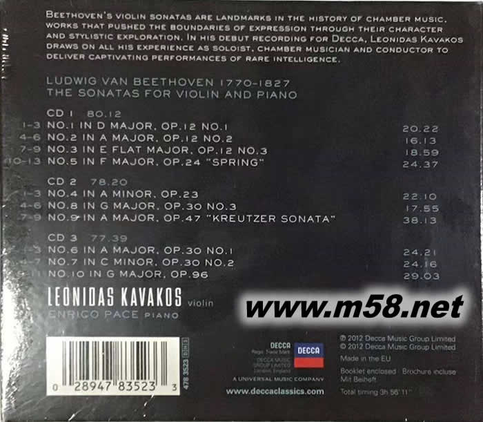 THE VIOLIN SONATAS 貝多芬:小提琴奏鳴曲全集 ( 3CD )專輯背面圖片