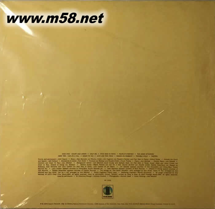 民謠詩(shī)人 Court and Spark 180g 33RPM LP 黑膠專輯背面圖片