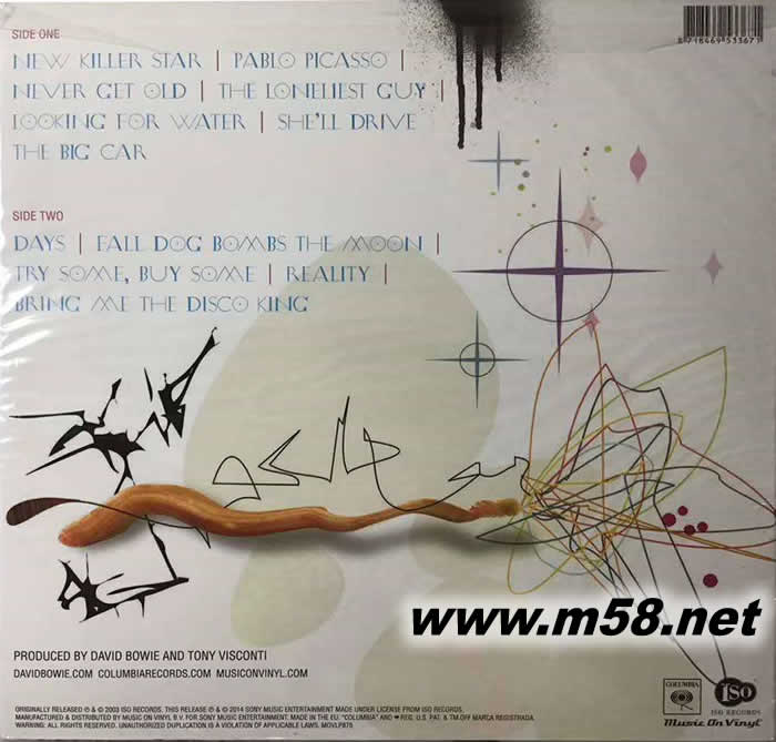 實驗 Reality 180g 33RPM LP 黑膠專輯背面圖片