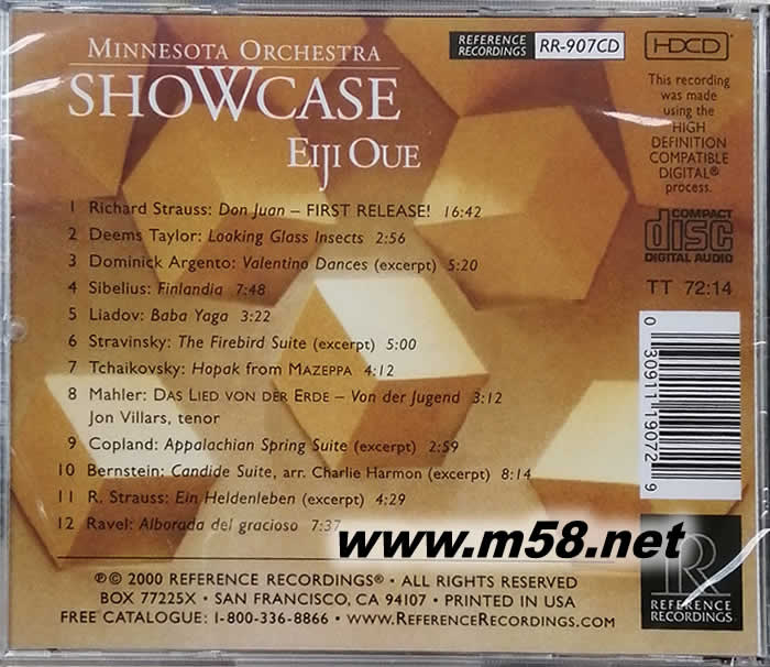 發燒的桂冠樂團 SHOW CASE 指揮:EIJI OUE HDCD專輯背面圖片