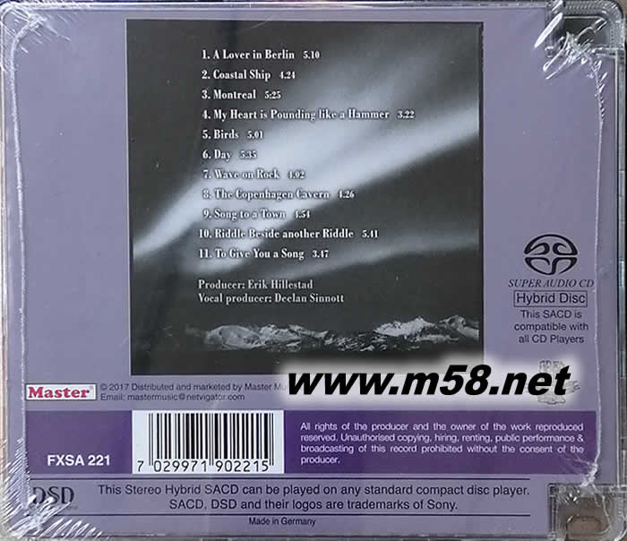 圣經推薦發燒天碟:玫瑰仙子 柏林戀人 SACD專輯背面圖片