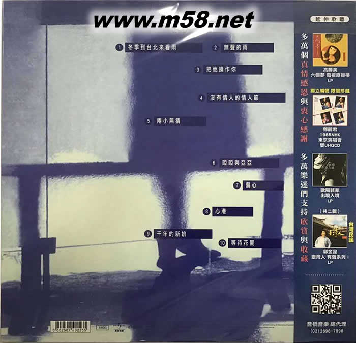冬季到臺北來看雨(黑膠)限量版專輯背面圖片
