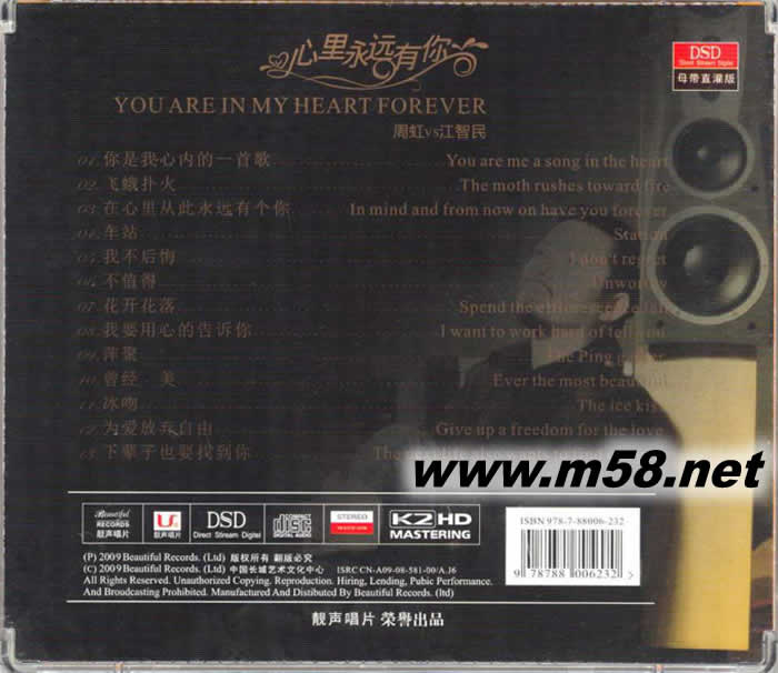 周虹 江智民 心里永遠(yuǎn)有你 K2HD專(zhuān)輯背面圖片