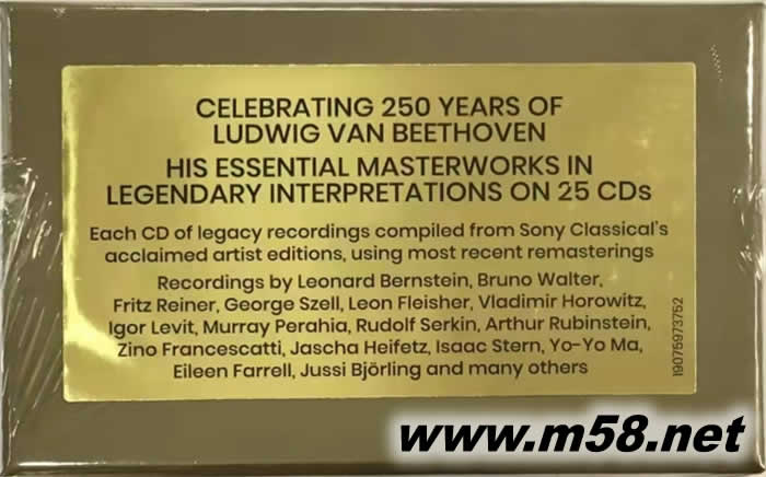 Beethoven - Legendary Recordings 貝多芬傳奇經(jīng)典錄音 (59部貝多芬傳世名作) 25CD大套裝專輯背面圖片