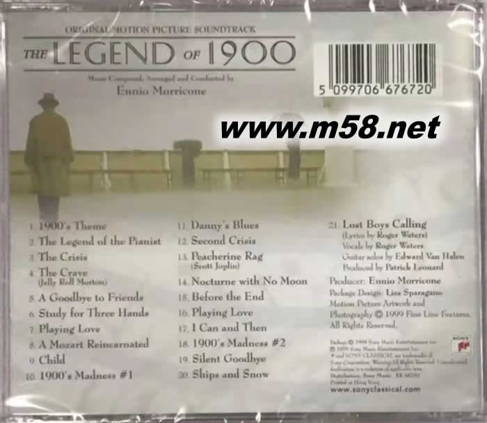 THE LEGEND OF 1900海上鋼琴師 電影原聲碟專輯背面圖片