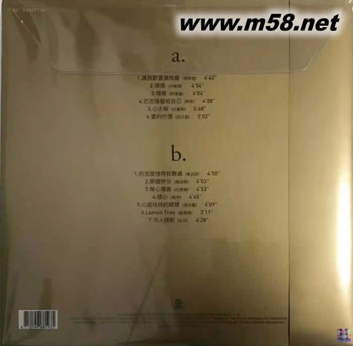 一人一首成名曲 (180g 33RPM LP 黑膠)專輯背面圖片