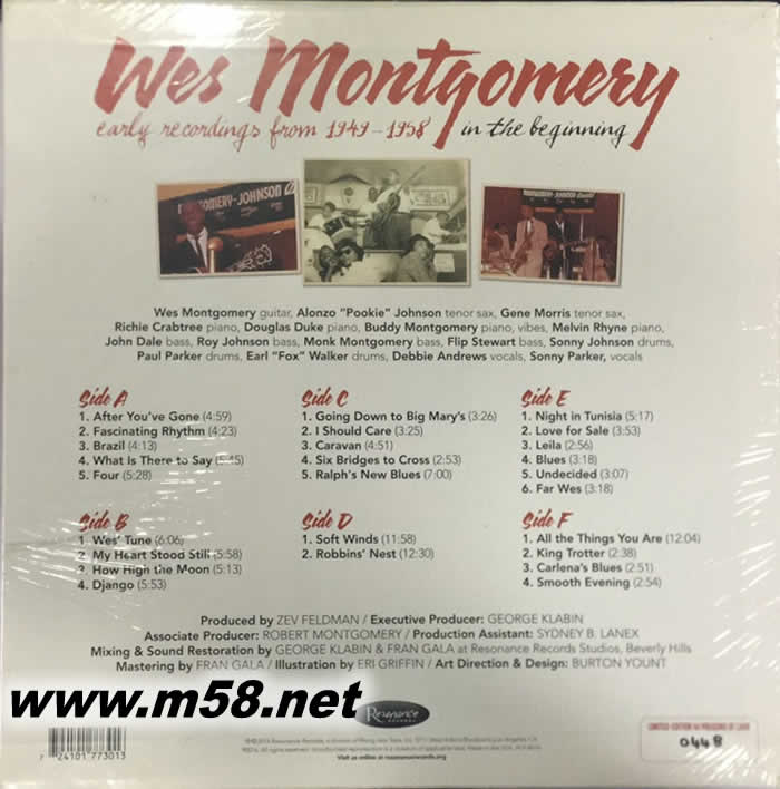 傳奇開始 IN THE BEGINNING 爵士吉它及樂隊 (3LP黑膠套裝)限量版專輯背面圖片