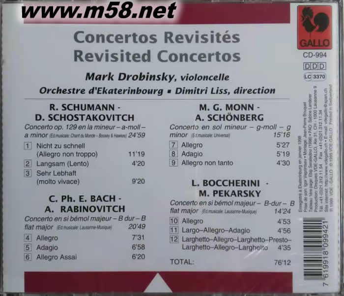 Revisited Concertos 趣爆大提琴!專輯背面圖片