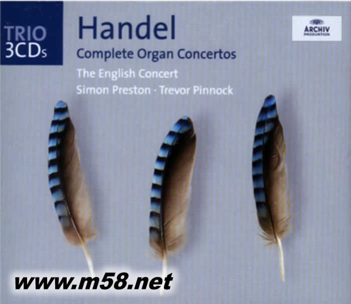 Trevor Pinnock指揮 亨德爾:管風琴協奏曲全集 Handel:Complete Organ Concertos 3CD套裝專輯正面圖片