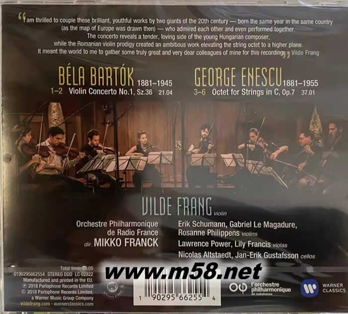 BARTÓK: VIOLIN CONCERTO NO. 1,巴爾托克: 第一號小提琴協奏曲 挪威新世代小提琴天后專輯背面圖片