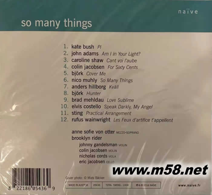 Brooklyn Riders Quartet 如此多事情 So Many Things專輯背面圖片