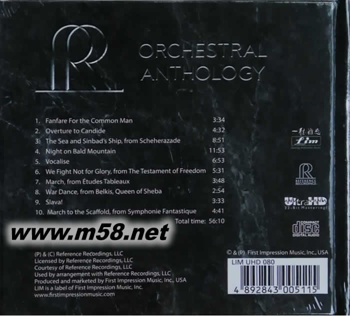 Orchestral Anthology 管弦樂精選 ULTRAHD專輯背面圖片