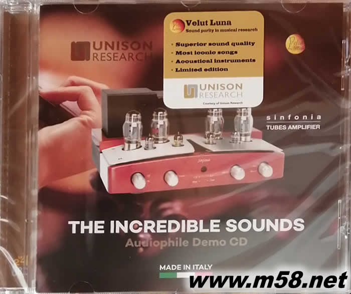 如月示范天碟:意大利著名音響優力聲Unison Research測試典范CD -難以置信的聲音THE INCREDIBLE SOUNDS Audiophile Demo CD專輯正面圖片