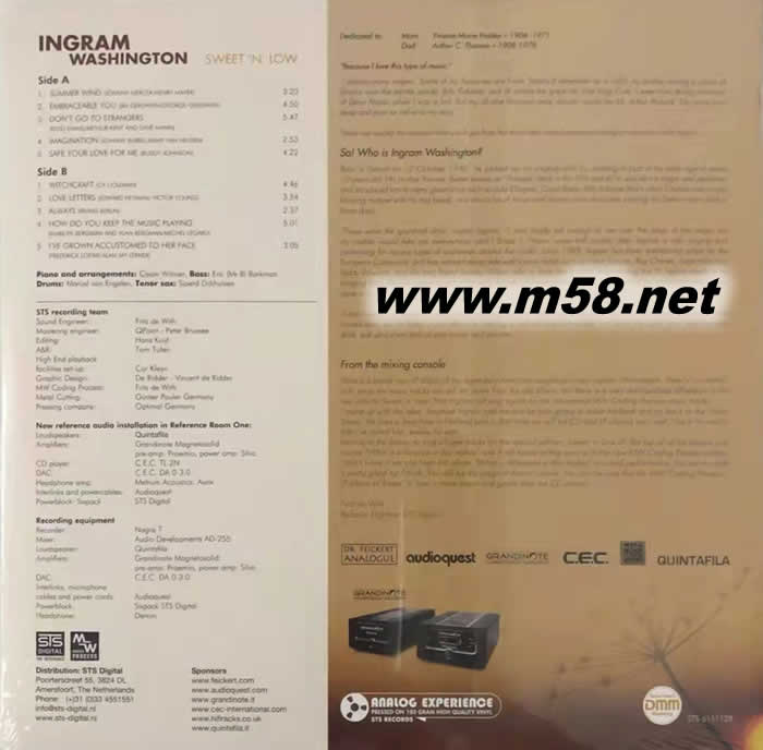 Sweet n Low (180g LP) STS DMM黑膠專輯背面圖片