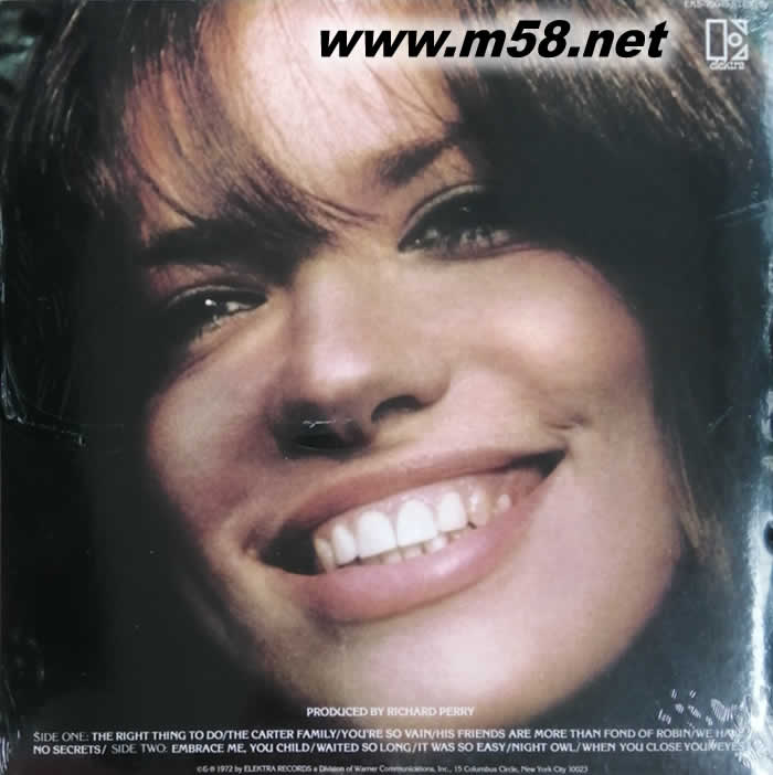 無秘密 No Secrets 黑膠專輯背面圖片