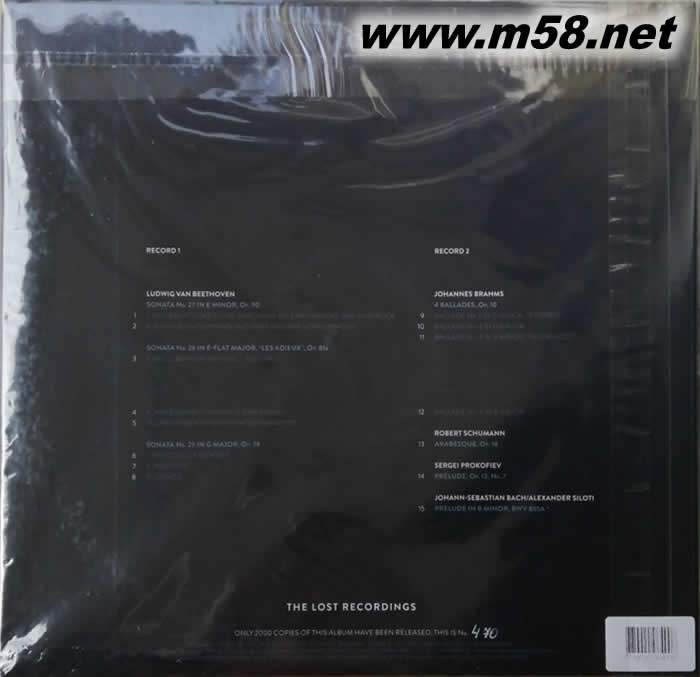 音樂遺產 THE UNRELEASED RECITALS AT THE CONCERTGEBOUW 雙黑膠專輯背面圖片