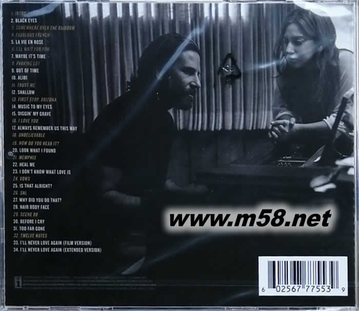 A Star Is Born 電影原聲專輯背面圖片