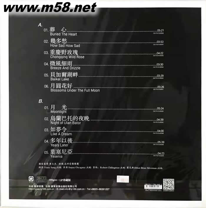 Low C的誘惑2——王晰 LP黑膠 限量版專輯背面圖片