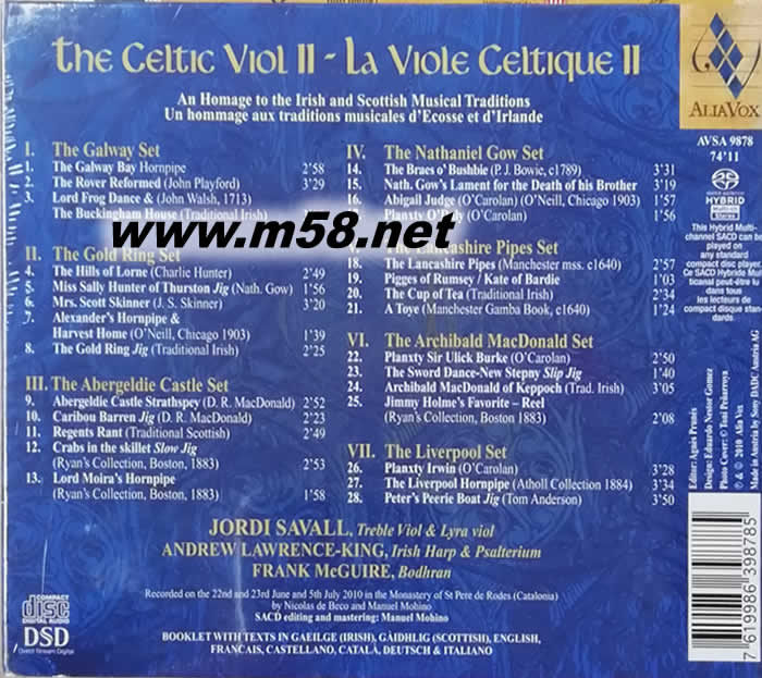 The Celtic Viol II 古提琴之愛(2) SACD專輯背面圖片