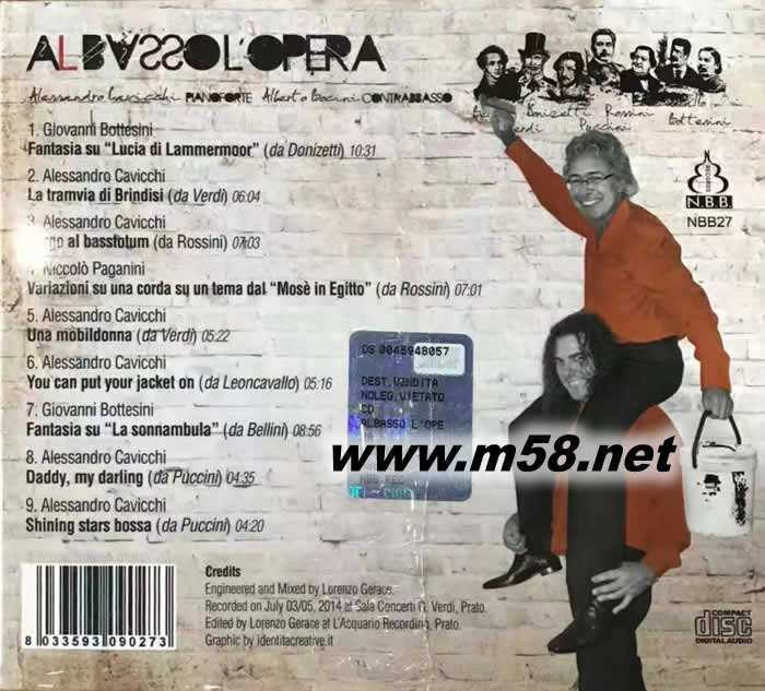歌劇年筋 SHOW Alberto Bocini 低音大提琴 / Alessandro Cavicchi鋼琴專輯背面圖片