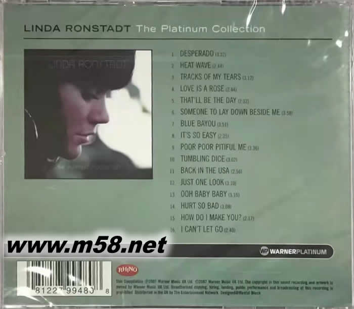 鄉村搖滾The Platinum Collection 白金精選專輯背面圖片