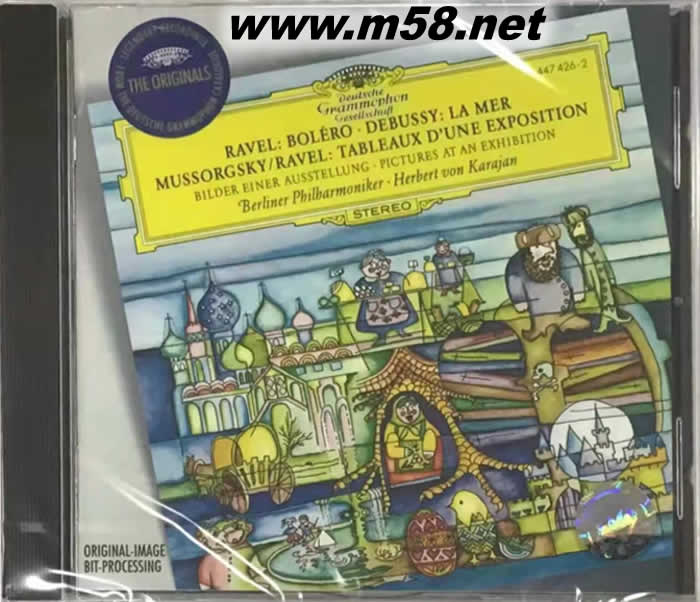 拉威爾:波麗露 德布西:海 穆索斯基:展覽會(huì)之畫 RAVEL:BOLERO DEBUSSY:LA MEER MUSSORGSKY 大禾花版專輯正面圖片