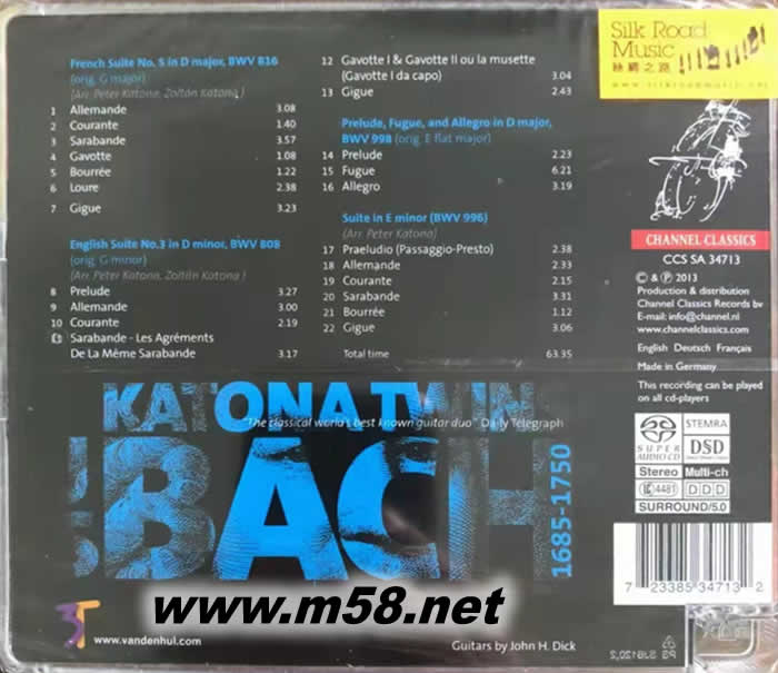 結他二重奏演繹巴哈的作品 BACH SACD專輯背面圖片