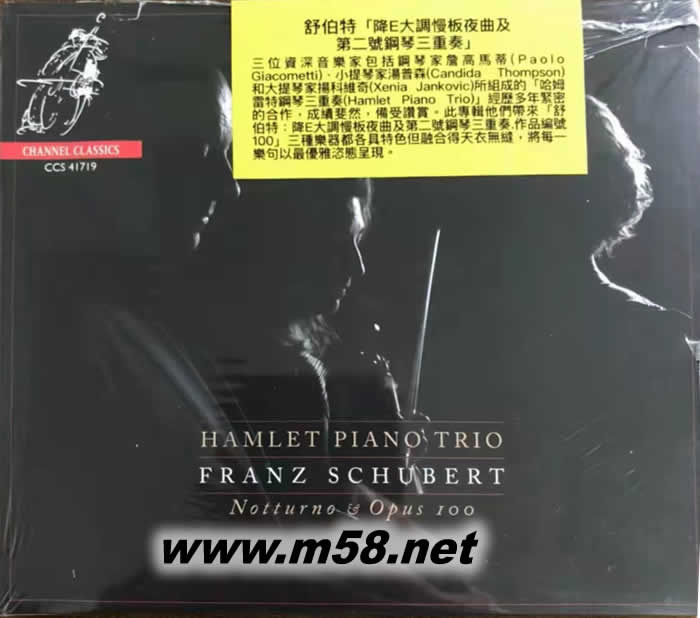 舒伯特:夜曲及鋼琴三重奏(鋼琴、小提琴、大提琴)Schubert :Notturno & Piano Trio No. 2, Op. 100專輯正面圖片