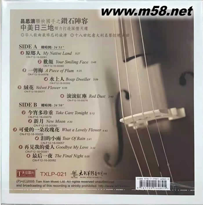 鐘愛(ài)一生 黑膠專輯背面圖片