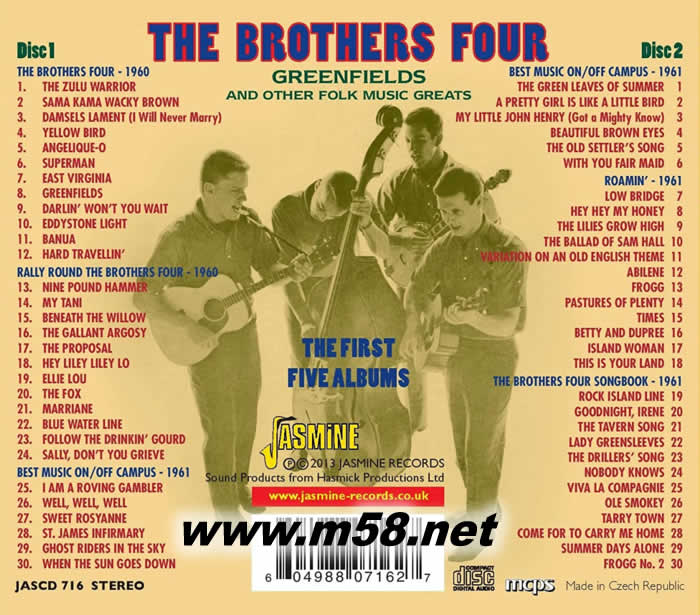 Greenfields And Other Folk Music Greats 民謠THE FIRST FIVE ALBUMS 雙碟專輯背面圖片