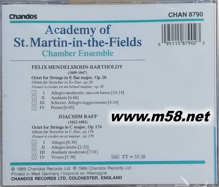 門德爾松 / 拉夫:大中小提琴 弦樂八重奏 Mendelssohn & Raff: Octets專輯背面圖片