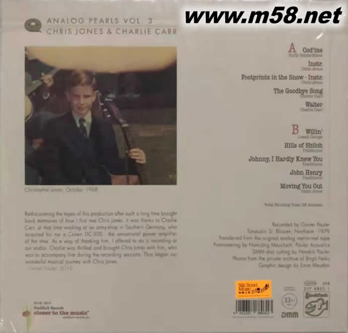 模擬的魅力「黑珍珠」系列第三輯-克里斯 鐘斯與查理 卡爾 Analog Pearls Vol. 3 –Chris Jones & Charlie Carr 黑膠專輯背面圖片