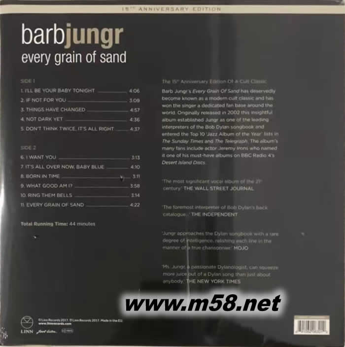 詩人香頌 Every Grain Of Sand 黑膠專輯背面圖片