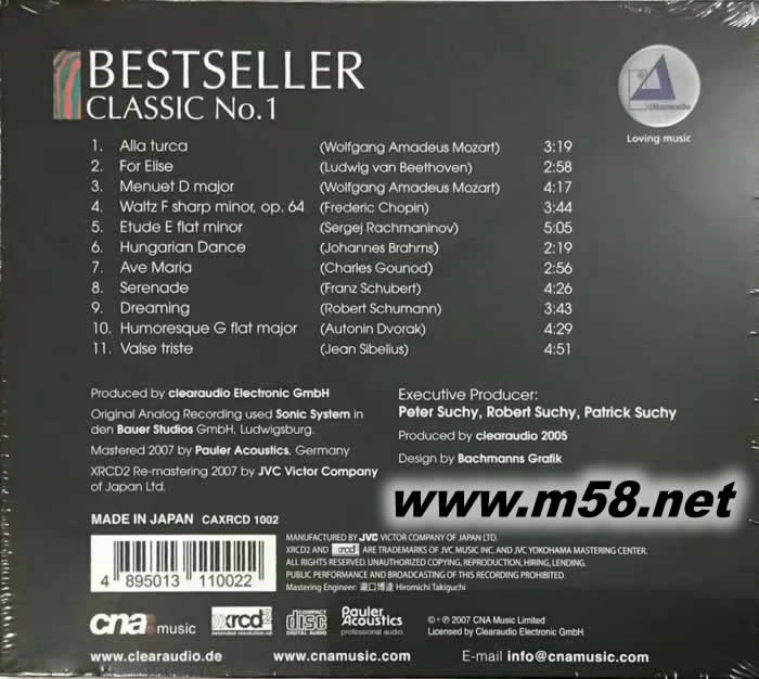 BESTSELLER CLASSIC NO1 古典大針版 NEW XRCD2專輯背面圖片