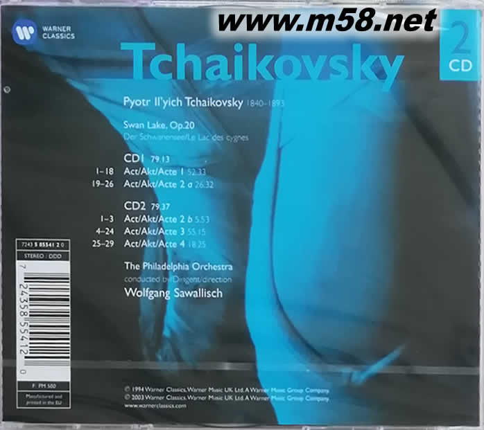 Wolfgang Sawallisch - Tchaikovsky: Swan Lake 柴科夫斯基:天鵝湖 雙CD專輯背面圖片