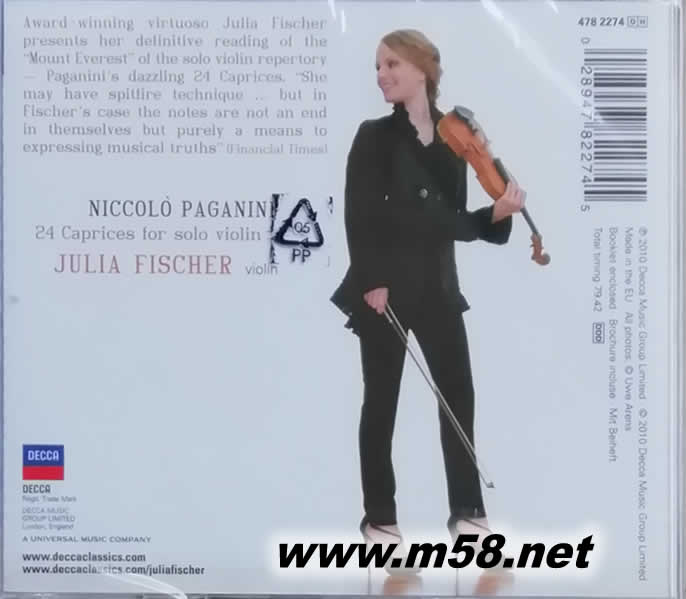 帕格尼尼 24首隨想曲 PAGANINI 24 Caprices專輯背面圖片