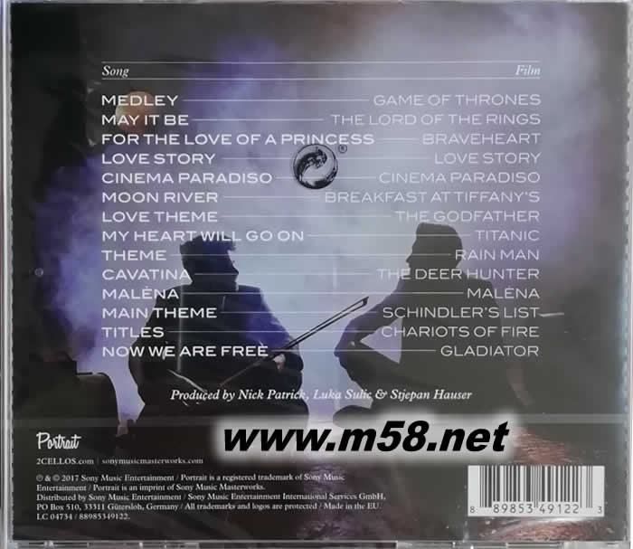 SCORE 雙大提琴協奏曲專輯背面圖片